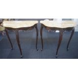 Pair of Roccoco style demi-lune hall table