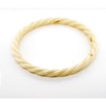 Mid century ivory twist bangle