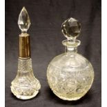 Victorian sterling silver & crystal perfume bottle