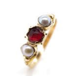 Georgian pearl set rose gold ring