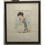 Signed golf illustration