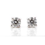 Tiffany diamond and platinum stud earrings