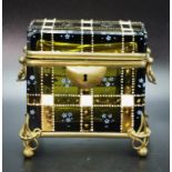 Antique French glass & Ormolu jewellery casket