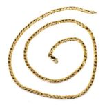 18ct yellow gold flat curb chain necklace