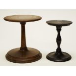 Two antique shop hat / wig stands