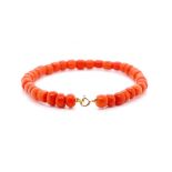 Coral beaded bracelet