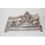Good Vintage silver plate Racing Car cigar box