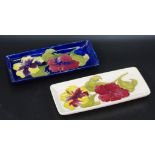 Two Moorcroft rectangular dishes- both Hibiscus