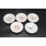 Set five Chinese ceramic condiment dishes