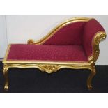 Chaise style gilt wood seat