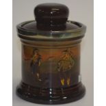 Royal Doulton golfing Kingsware lidded tobacco jar
