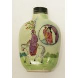 Chinese hand painted ceramic snuff bottle