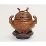 Chinese carved boxwood censer