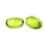 Pair of loose oval cut peridot