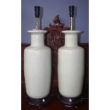 Pair Chinese ceramic electric table lamps