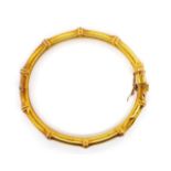 Edwardian 15ct yellow gold bamboo bangle