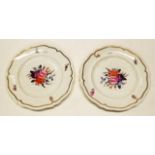 Pair antique Coalport type hand painted plates