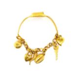 Yellow gold charm bracelet