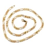 18ct yellow gold figaro necklace