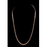 9ct yellow gold flat curb chain link necklace