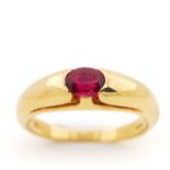 Bvlgari ruby and 18ct yellow gold ring