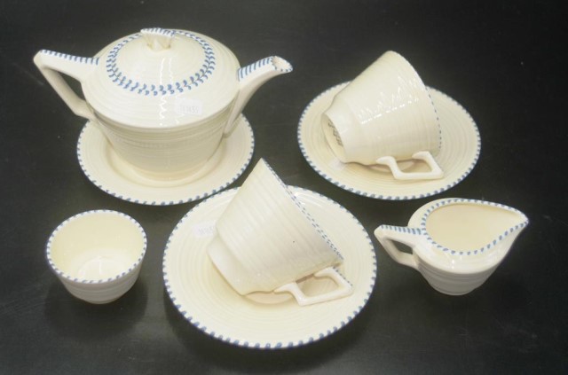 Crown ducal Stitch pattern tea set for two