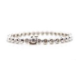 Champagne diamond and 18ct white gold bracelet