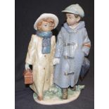 Lladro Young Couple in Winter figure