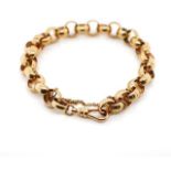 Good 9ct rose gold belcher chain bracelet