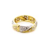 Cubic zirconia set 18ct two tone gold ring