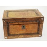 19th century walnut tea caddy