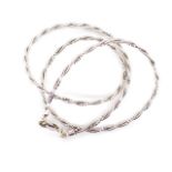 9ct white gold rope twist snake chain necklace