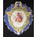 Victorian hand painted floral dessert dish