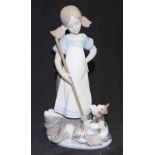 Lladro Young Girl with Cats figure