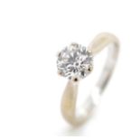 Solitaire diamond and 18ct white gold ring