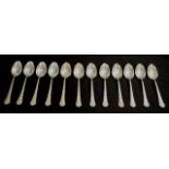 Set twelve Scandinavian silver tea spoons