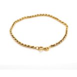14ct yellow gold rope chain bracelet