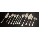 Set twelve Scandinavian silver serving utensils