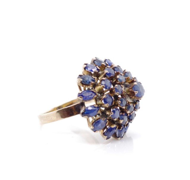 Sapphire set rose gold ring - Image 2 of 3