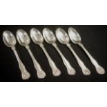 Set six Victorian era sterling silver teaspoons