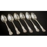 Set William IV sterling silver dessert spoons