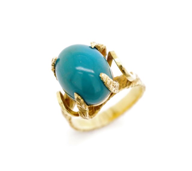 18ct yellow gold and blue gemstone ring - Image 3 of 4