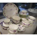 Twenty one piece Royal Doulton "violets" teaset