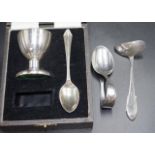 Cased George VI sterling silver christening set