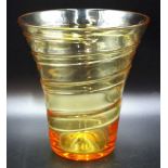 Vintage Whitefriars amber glass table vase