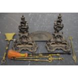 Pair of Victorian cast iron fire dogs