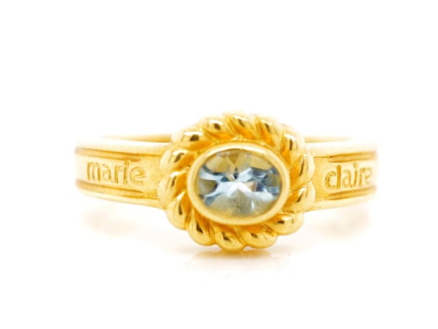 Topaz and 18ct yellow gold ring - Image 2 of 3