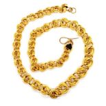18ct yellow gold graduated chain necklace