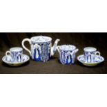 Chinoiserie decorated blue & white part teaset