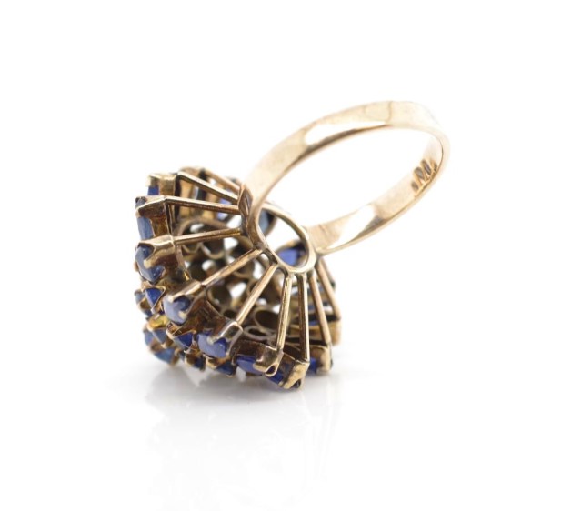 Sapphire set rose gold ring - Image 3 of 3